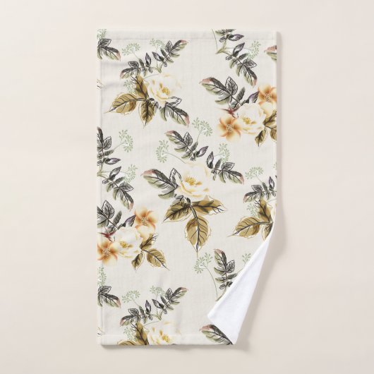 Pretty Brown Floral Fall Winter Matching  Bad Handdoek (Handdoek)