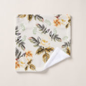 Pretty Brown Floral Fall Winter Matching  Bad Handdoek (Wasdoekje)