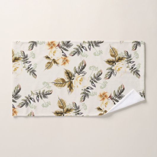 Pretty Brown Floral Fall Winter Matching Bad Handdoek (Handdoek)