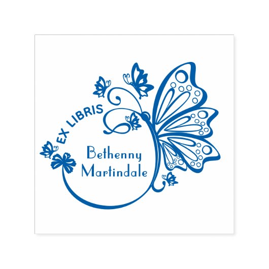 Pretty Butterfly Frame Bibliotheek Boeknaam Zelfinktende Stempel (Design)