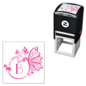 Pretty Butterfly Frame Bibliotheekboek Initiaal Zelfinktende Stempel (In situ)