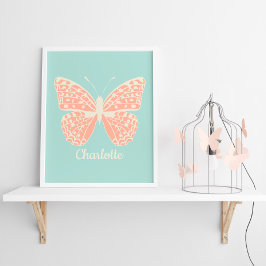 Pretty Butterfly Girl's Bedroom Poster