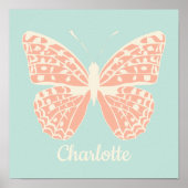Pretty Butterfly Girl's Bedroom Poster (Voorkant)