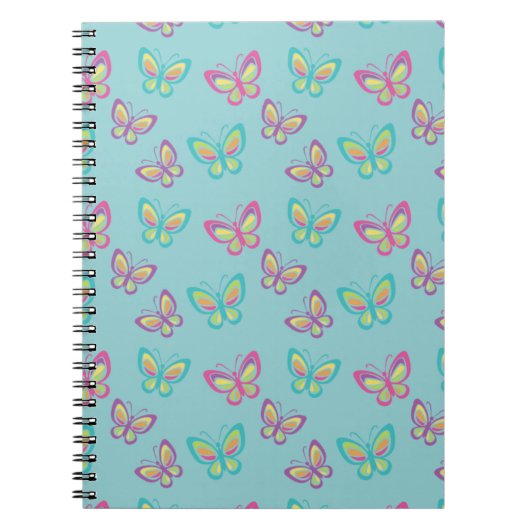 Pretty Butterfly Pattern Blue Notitieboek (Voorkant)