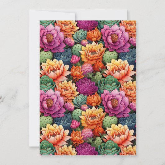 Pretty Cactus Heart 40th Birthday Kaart (Achterkant)