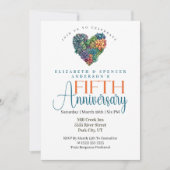 Pretty Cactus Heart 5th Wedding Anniversary Kaart (Voorkant)