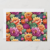 Pretty Cactus Heart Celebration Of Life Invitation Kaart (Achterkant)