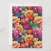 Pretty Cactus Heart Girl Baby Shower Kaart (Achterkant)