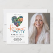 Pretty Cactus Heart Retirement Party Kaart (Voorkant)