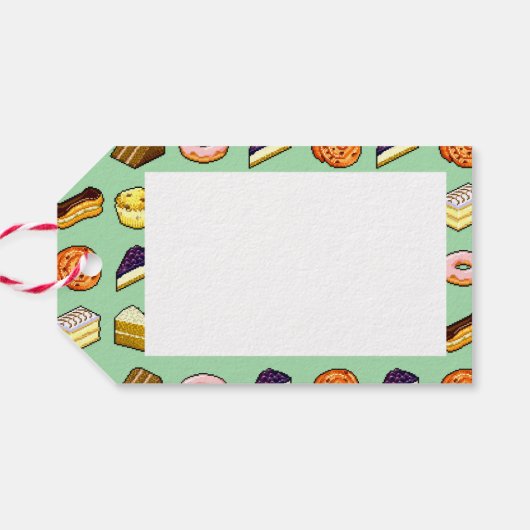 Pretty Cakes Happy Birthday! Cake & Pastry Pattern Cadeaulabel (Achterkant Horizontaal)