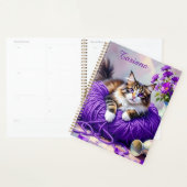 Pretty Cat with Purple Flowers and Yarn Planner (Display)