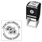 Pretty Cherry Blossom Blooms Library Book Name Zelfinktende Stempel (In situ)