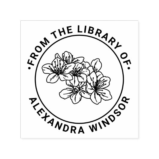Pretty Cherry Blossom Blooms Library Book Name Zelfinktende Stempel (Design)