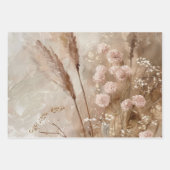 Pretty Chic Beige Blush Boho Bloem  Inpakpapier Vel (Voorkant 2)