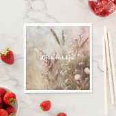 Pretty Chic Beige Blush Boho Bloem Servet (Insitu)