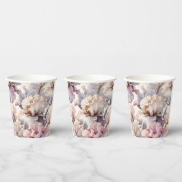 Pretty Chic Elegant Modern Bloemendesign Roze Mauv Papieren Bekers