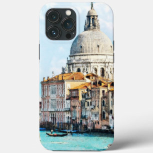 Pretty Chic Italië Venetië Kanaal Pastel Waterverf iPhone 13 Pro Max Hoesje