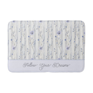 Pretty Chic Lavendel Bloemstrepen  Badmat