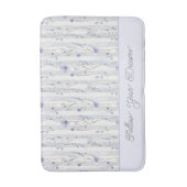 Pretty Chic Lavendel Bloemstrepen Badmat (Voorkant Verticaal)