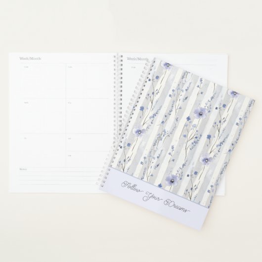 Pretty Chic Lavendel Bloemstrepen Planner (Display)