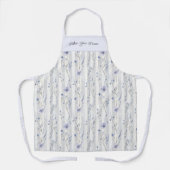 Pretty Chic Lavendel Bloemstrepen Schort (Voorkant)