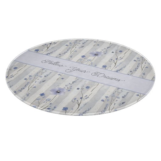 Pretty Chic Lavendel Bloemstrepen  Snijplank (Hoek)