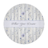 Pretty Chic Lavendel Bloemstrepen  Snijplank (Voorkant)