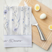 Pretty Chic Lavendel Bloemstrepen Theedoek (Quarter Fold)
