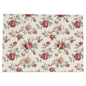 Pretty Chic Red Cream Floral Birthday  Groot Cadeauzakje (Achterkant)