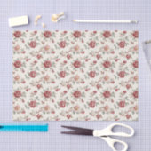 Pretty Chic Red Cream Floral Birthday Tissuepapier (Craft)