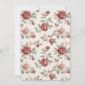 Pretty Chic Red Cream Floral Bridal Shower Kaart (Achterkant)