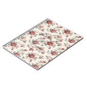 Pretty Chic Red Cream Floral  Notitieboek (Linkerzijde)