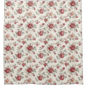 Pretty Chic Red Cream Floral Wedding Douchegordijn (Voorkant)