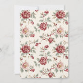 Pretty Chic Red Cream Floral Wedding Kaart (Achterkant)