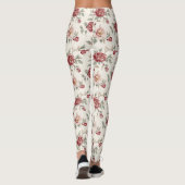 Pretty Chic Rode Crème Bloem Leggings (Achterkant)