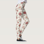 Pretty Chic Rode Crème Bloem Leggings (Rechts)