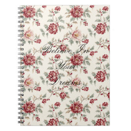 Pretty Chic Rode Crème Bloem Notitieboek