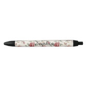 Pretty Chic Rode Crème Bloem Zwarte Inkt Pen (Voorkant)