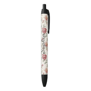 Pretty Chic Rode Crème Bloem Zwarte Inkt Pen