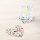 Pretty Chic Rode Crème Bloemen  Kartonnen Onderzetters (Insitu)