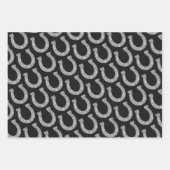 Pretty Chic Roze Gouden Glitter Hoefijzer Inpakpapier Vel (Voorkant 3)