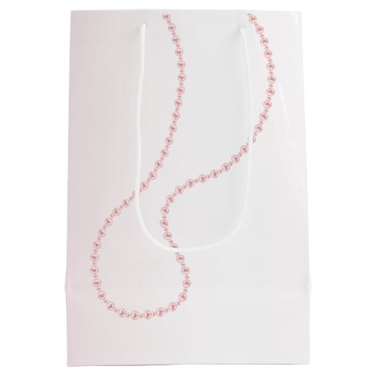 Pretty Chic Roze Parels Bruiloft Feest Medium Cadeauzakje (Achterkant)