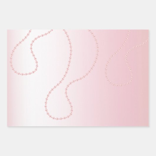 Pretty Chic Roze Parels Bruiloftsfeest Inpakpapier Vel (Voorkant 3)