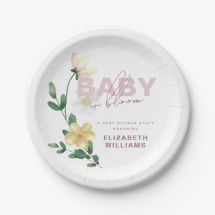 Pretty Chic Wildflowers in Bloom Baby Shower  Papieren Bordje