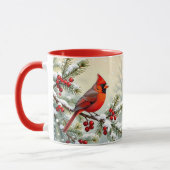 Pretty Christmas Cardinal and Pine Branches Mok (Links)