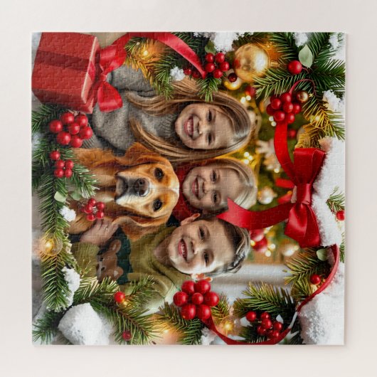 Pretty Christmas Framed Personalized Photo Legpuzzel (Horizontaal)