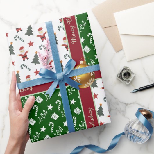 Pretty Christmas Wrapping Paper with Text Cadeaupapier (Geschenken)