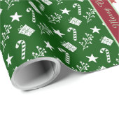 Pretty Christmas Wrapping Paper with Text Cadeaupapier (Rol Hoek)