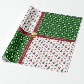 Pretty Christmas Wrapping Paper with Text Cadeaupapier (Uitgerold)