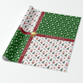 Pretty Christmas Wrapping Paper with Text Cadeaupapier